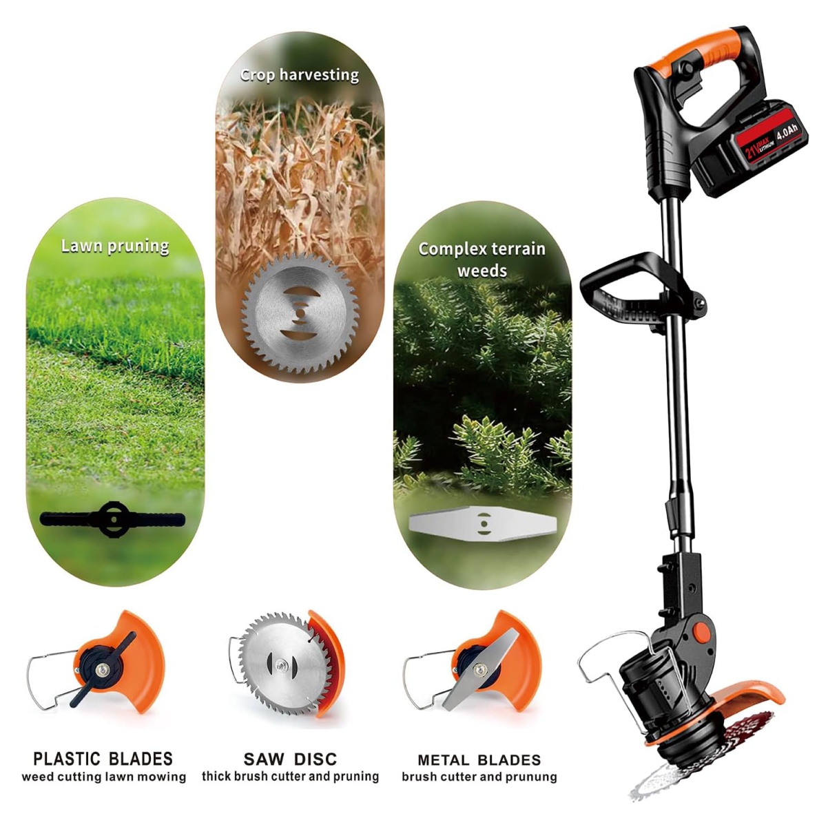 Miniatura 3 de Guadaña Podadora de Cesped 2Baterias 48v